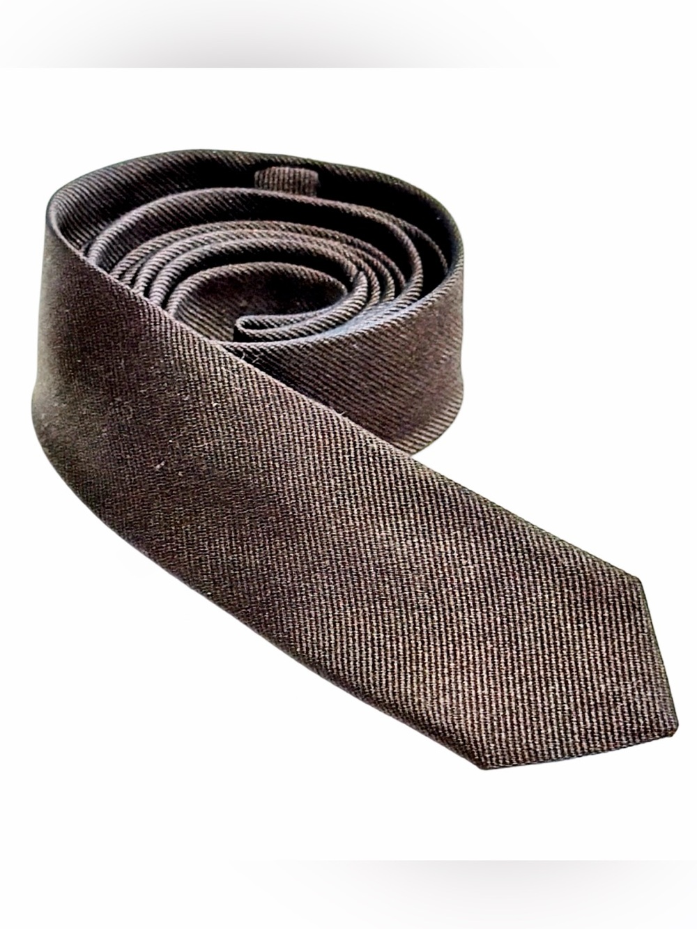 Dolce & Gabbana Textured Silk ‘Skinny’ Tie | 60” x 2” | Midnight Black